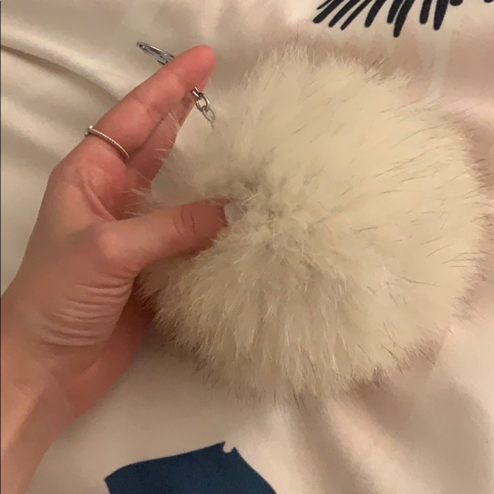 Rabbit fur keychain